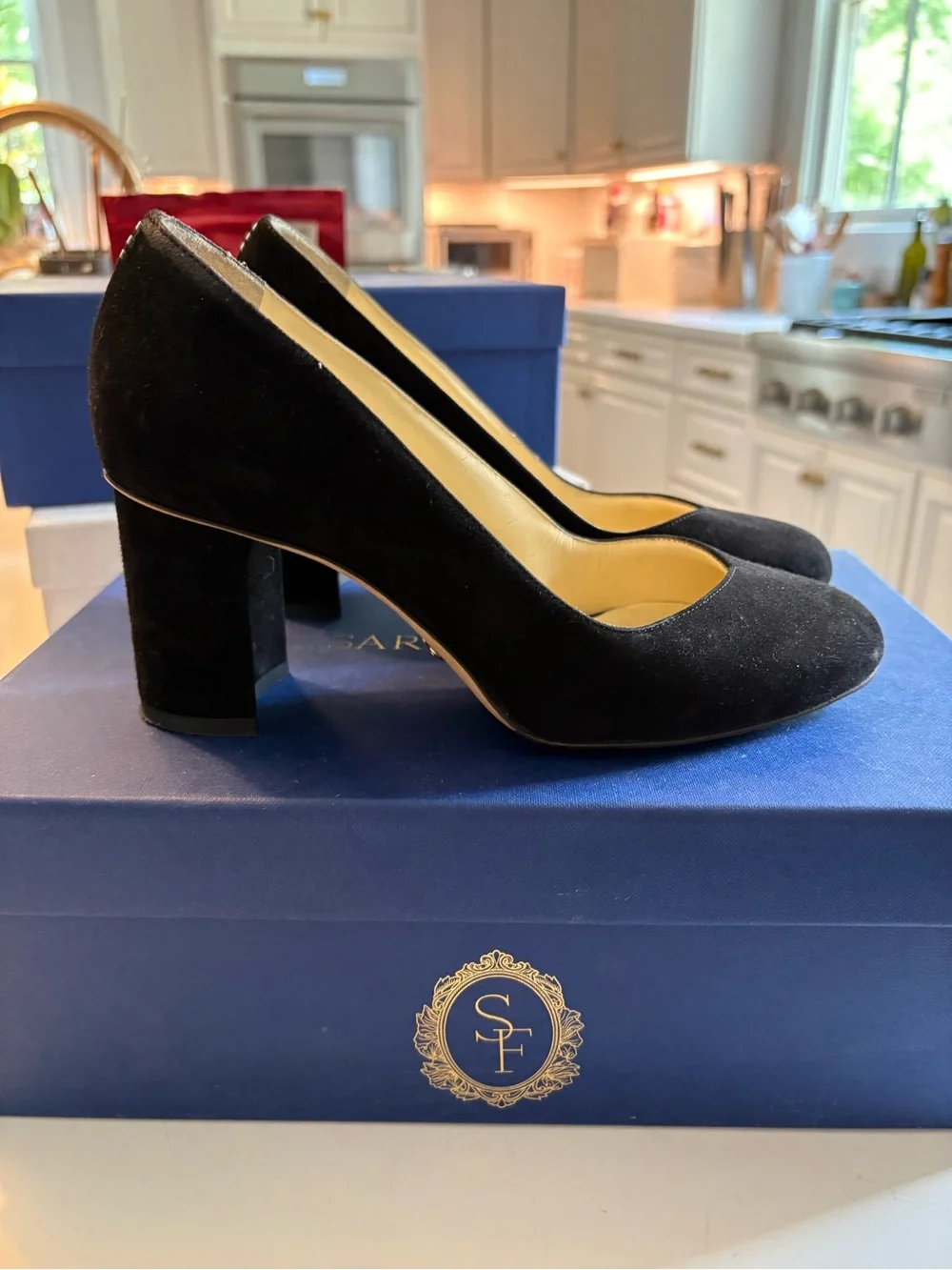 Sarah Flint Perfect Round Toe Pump 70 Black Suede | IT 36 / US 6 | Box Included